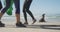 Athletic women cleaning at the beach