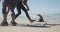 Athletic women cleaning at the beach