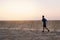 Athletic young Asian man enjoying a solitary morning run