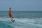 Athletic Young Wakeboarder Riding a Wakeboard in Aruba