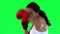 Athletic young woman boxing