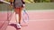 Athletic young woman tennis player