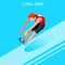 Athletics Long Jump Summer Games Icon Set.3D Isometric Athlete.Sporting Championship International Athletics Competition