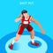 Athletics Shot Put Summer Games Icon Set.3D Isometric