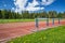 Athletics sport field on sunny summer day