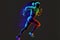 Athletics sports person doing athletic playing different sports and recreation, running. Generative AI