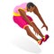 Athletics Triple Jump Summer Games Icon Set.3D Isometric Athlete.