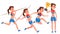 Athletics Young Woman Player Vector. Sport Concept. Jogging Race. Sportswear. Individual Sport. Girl Athlete . Flat