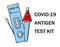 Atk covid rapid antigen test kit instruction illustration. Omicron epidemic personal PCR express test manual. Icons of