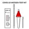 Atk covid rapid antigen test kit instruction illustration. Omicron epidemic personal PCR express test manual. Icons of