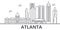 Atlanta architecture line skyline illustration. Linear vector cityscape with famous landmarks, city sights, design icons