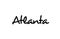 Atlanta city handwritten word text hand lettering. Calligraphy text. Typography in black color