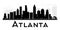 Atlanta City skyline black and white silhouette.