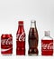 Atlanta, Georgia, USA April 1, 2020: four different types of cans and bottles of Coca-Cola - nostalgic, classic, rare