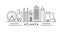 Atlanta minimal style City Outline Skyline with Typographic. Vector cityscape with famous landmarks. Illustration for