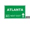 ATLANTA road sign isolated on white