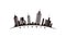 Atlanta skyline and landmarks silhouette vector