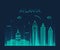 Atlanta skyline trendy vector illustration linear