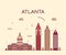 Atlanta skyline trendy vector illustration linear