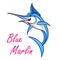 Atlantic blue marlin symbol for mascot design