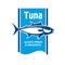 Atlantic bluefin tuna fish icon for seafood design