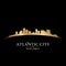 Atlantic city New Jersey skyline silhouette black background