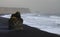 The Atlantic coast with black sand and huge lava rocks