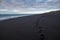 The Atlantic coast with black sand and huge lava rocks
