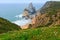 Atlantic coast view in cloudy weather, Portugal.