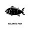 atlantic fish icon, black vector sign with editable strokes, concept illustration