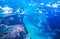 Atlantic Ocean. Bermuda Triangle - Bahamas, top view