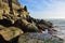 Atlantic Ocean coast nearby Azenhas do Mar village, Sintra, Port