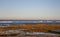 Atlantic Ocean coast in Portugal, Europe. Morning beach with rocks. Beach at sunset. Seascape at dawn. Summer evening coastline.