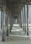 Atlantic Ocean crashing on old wooden pier posts