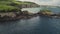 Atlantic ocean Irish coast aerial view. Picturesque Antrim county summer scene of wonderful seascape