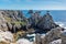 The atlantic ocean at the Pointe de Pen-Hir, a cape on Crozon peninsula in FinistÃ¨re, Brittany France