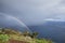 The Atlantic Ocean with a rainbow, north of Madeira.