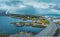 Atlantic ocean road landscape in Norway aerial view stormy weather nature