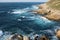 Atlantic ocean summer rocky coastline view in Spain, Europe.