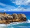 Atlantic rocky coast view Algarve, Portugal