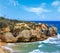 Atlantic rocky coast view (Algarve, Portugal