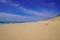 Atlantic sea over sand dunes with ocean view in summer in lacanau beach