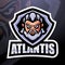 Atlantis head mascot esport logo design