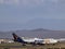 Atlas Air commercial airliners plane parked in the Desert