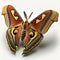 Atlas moth Attacus atlas butterfly. Beautiful Butterfly in Wildlife. Isolate on white background