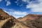 Atlas Mountains. Mountain panorama of walking hiking trail.