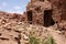 Atlas mountains, old antique walls, red bricks in desert in Morocco, in the desert, in Africa