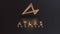 Atlas protocol cryptocurrency golden logo 3d illustration
