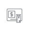 ATM, banking, dollar cash, card money, finance thin line icon. Linear vector symbol