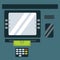 ATM cash dispenser vector illustration.